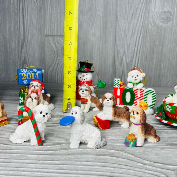 Danbury mint Maltese / shih tzu dog Christmas figurine / ornaments collectible - Picture 12 of 14